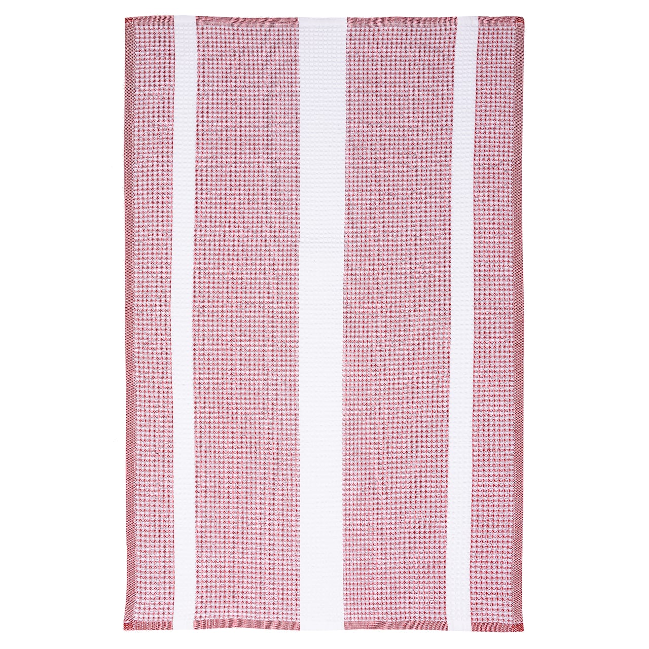 MUkitchen Crimson Stripe Waffle Terry Cloth Towel